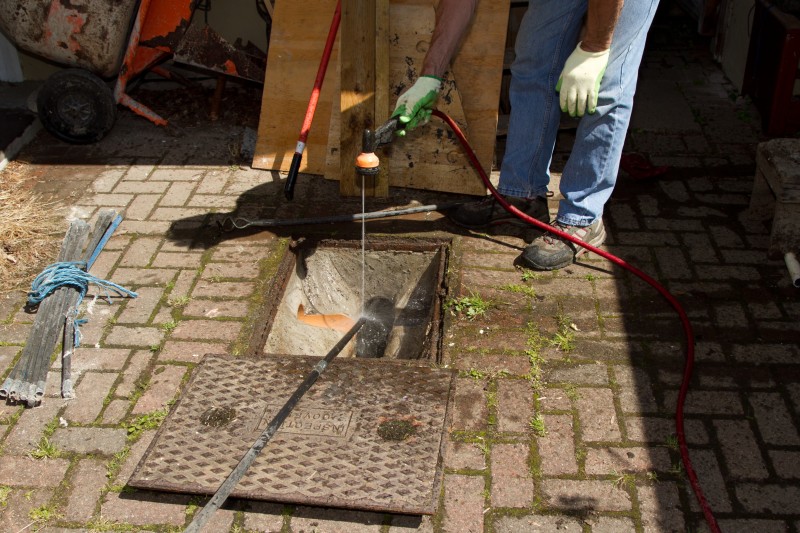 Drain work in progress in Thames Ditton